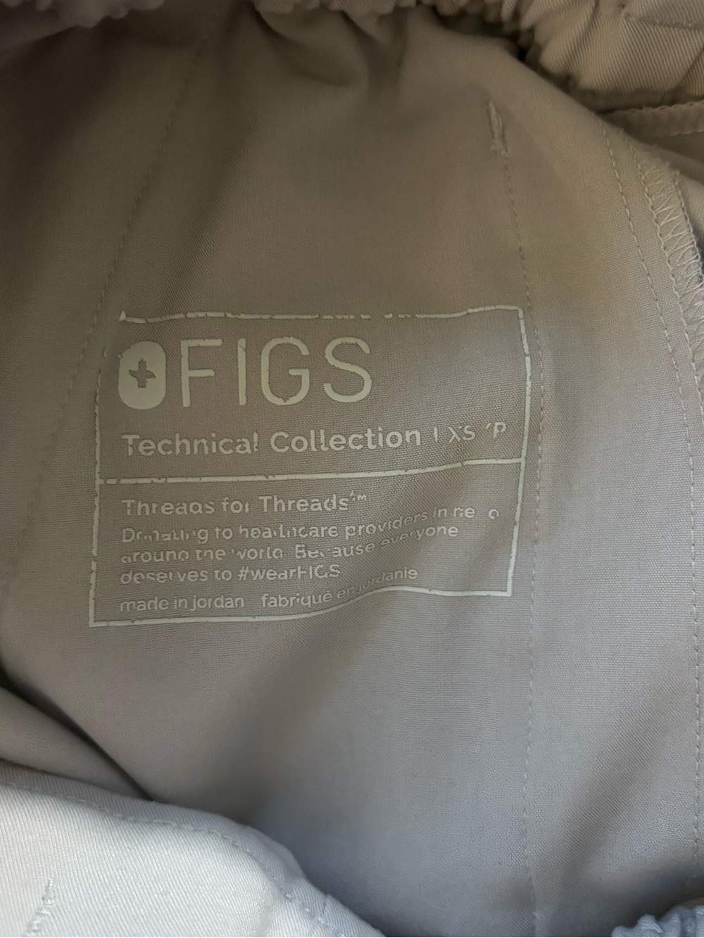 Figs Light Gray Technical Scrub Top - V-Neck - Picture 7 of 7